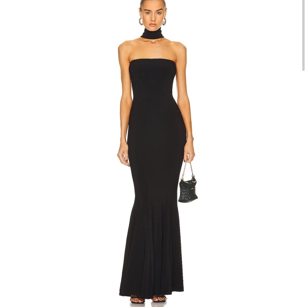 Norma Kamali Turtleneck Strapless Fishtail Gowned